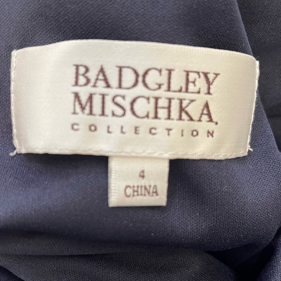 Badgley Mischka Navy Floral Sheath Dress - Picture 8 of 11